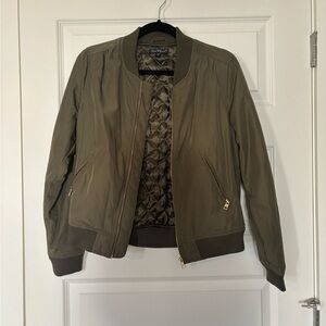 Velvet Heart Olive Green Satin Bomber Jacket